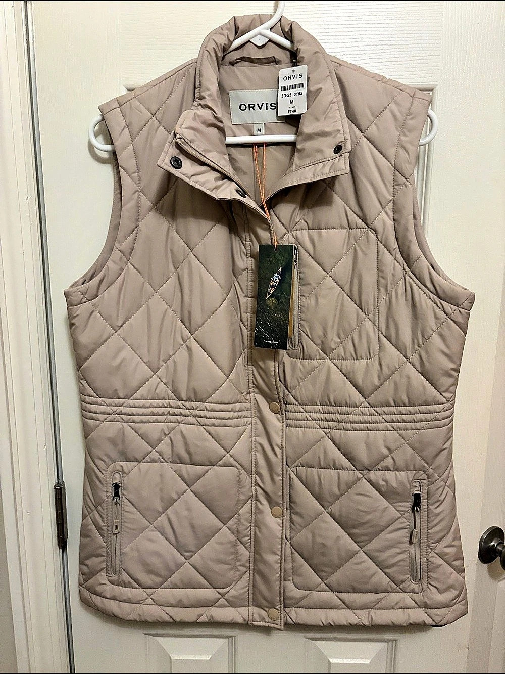 Orvis Featherweight Quilted Vest Beige Medium
